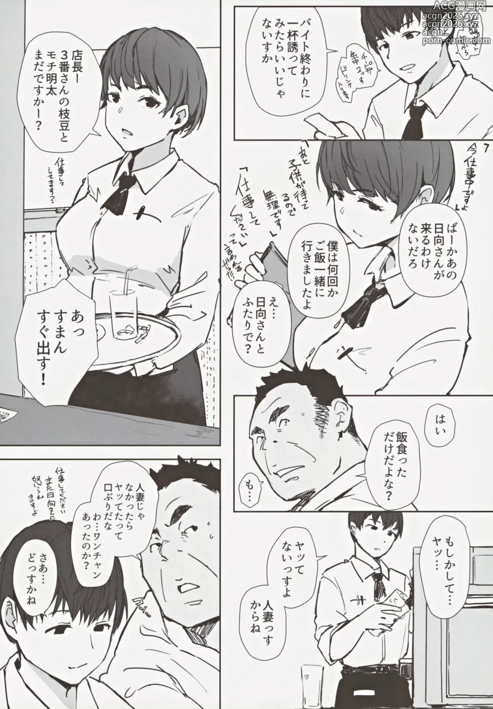 Page 5 of doujinshi Hatashite Hitozuma Komochi Hinata-san ga Ikemen Toshishita Danshi no Heya e Kuru Darou ka