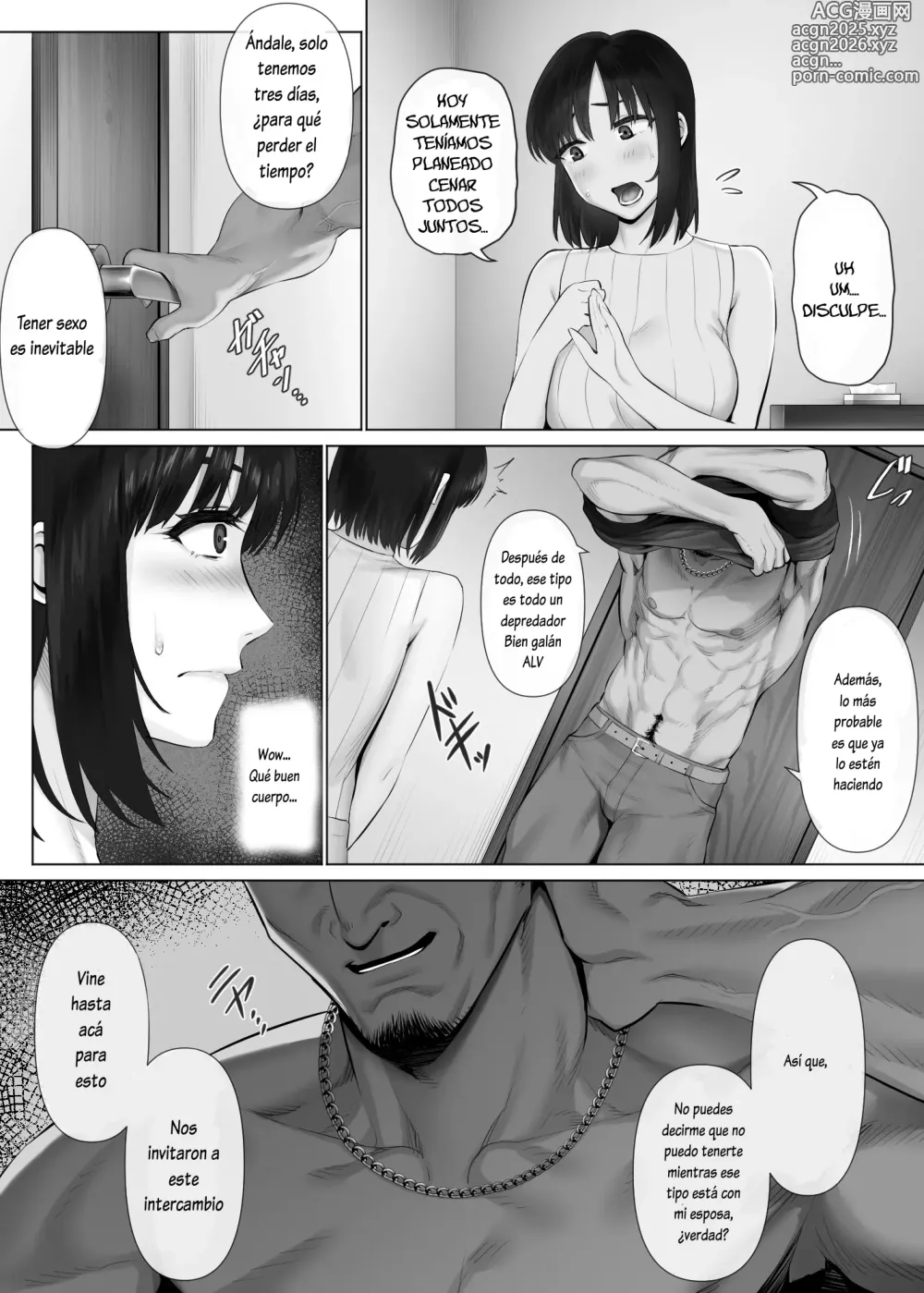 Page 9 of doujinshi LeveChi na Swapping 2 ~Hatsu Zecchou de Iki Kuruu Tsuma Hen~ (Spanish]
