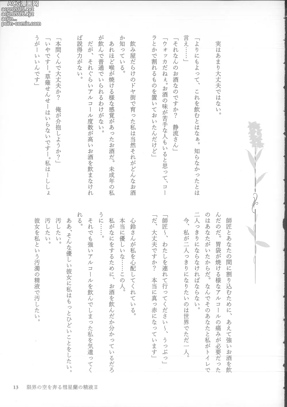 Page 13 of doujinshi Genkai no Sora wo Hashiru Suiseiran no Seieki 2