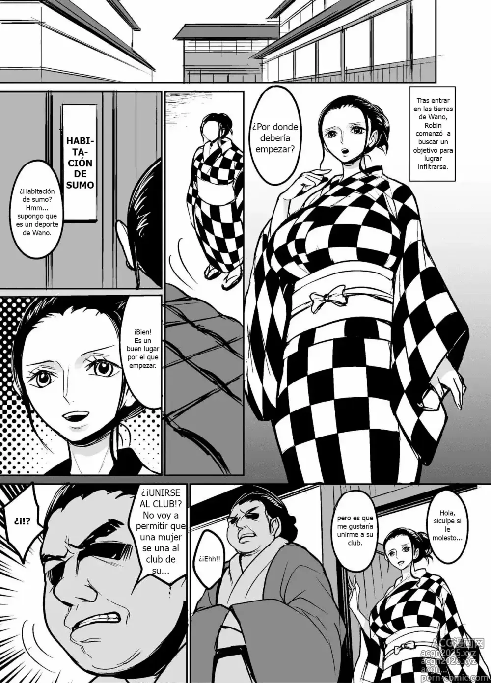Page 2 of doujinshi La Arqueóloga que se Infiltró en el País de Wano como Luchadora de Sumo
