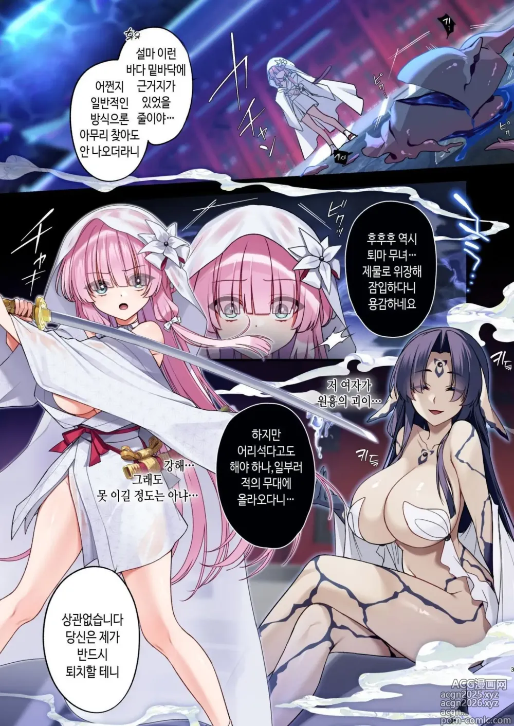 Page 3 of doujinshi 침식된 달의 물방울~포로를 대신한 무녀는 쾌락의 바다에 가라앉는다~