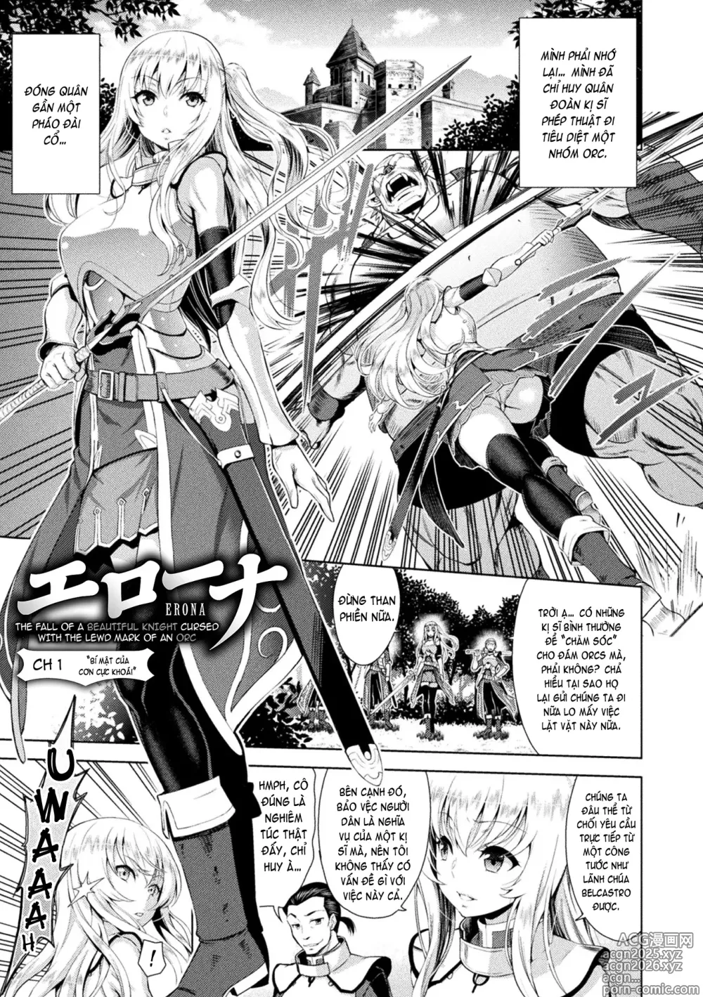 Page 9 of doujinshi ERONA Orc no Inmon ni Okasareta Onna Kishi no Matsuro