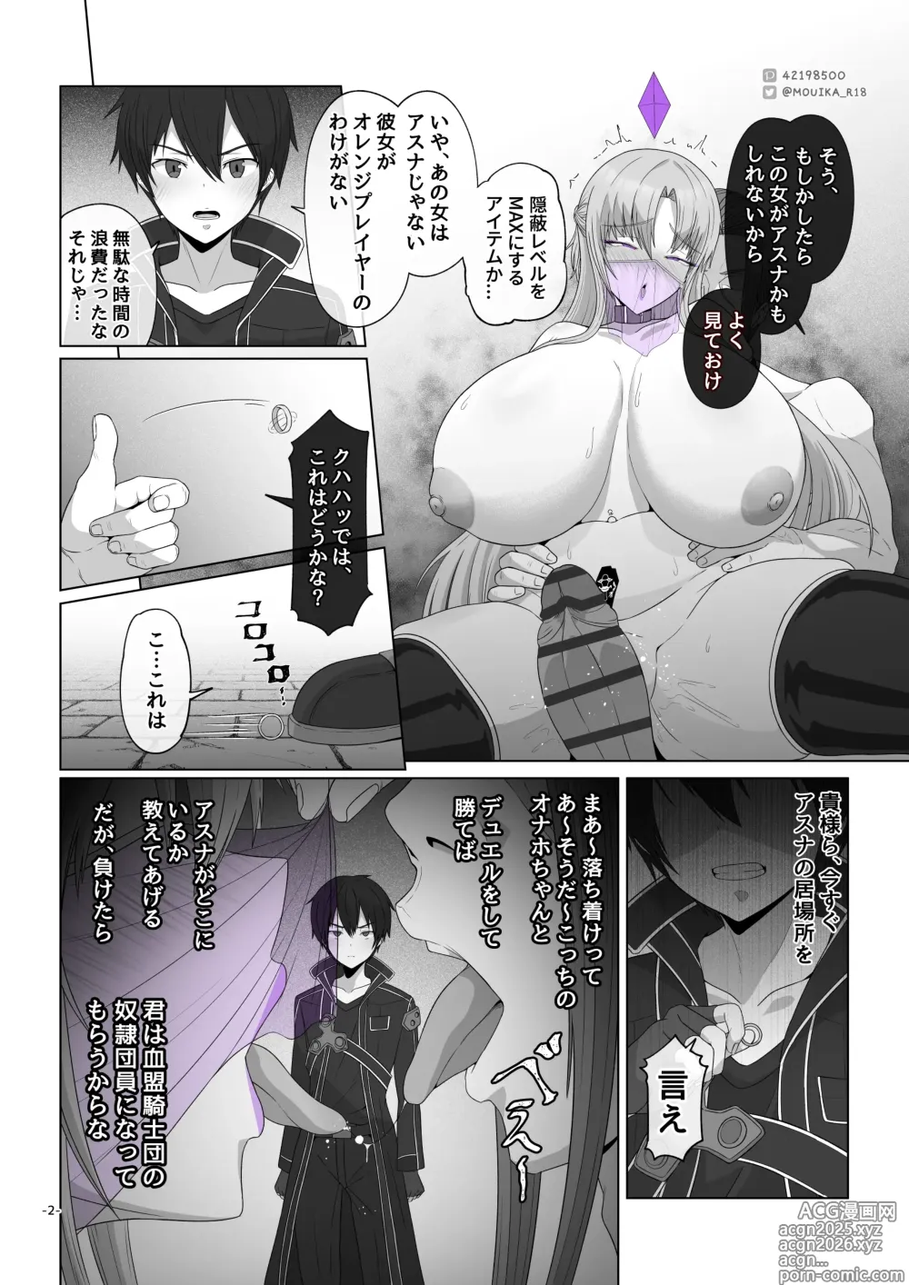 Page 2 of doujinshi Sword Art ●nline ~EP.5 剣士の敗北~