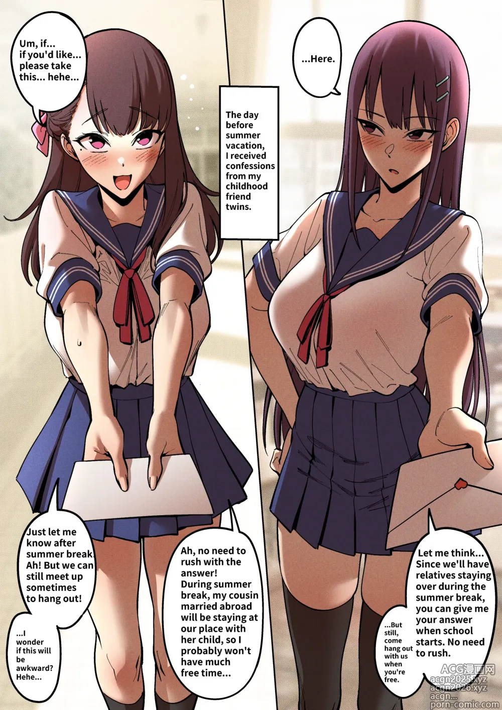 Page 1 of doujinshi Summertime with My Twins Childhood Friend