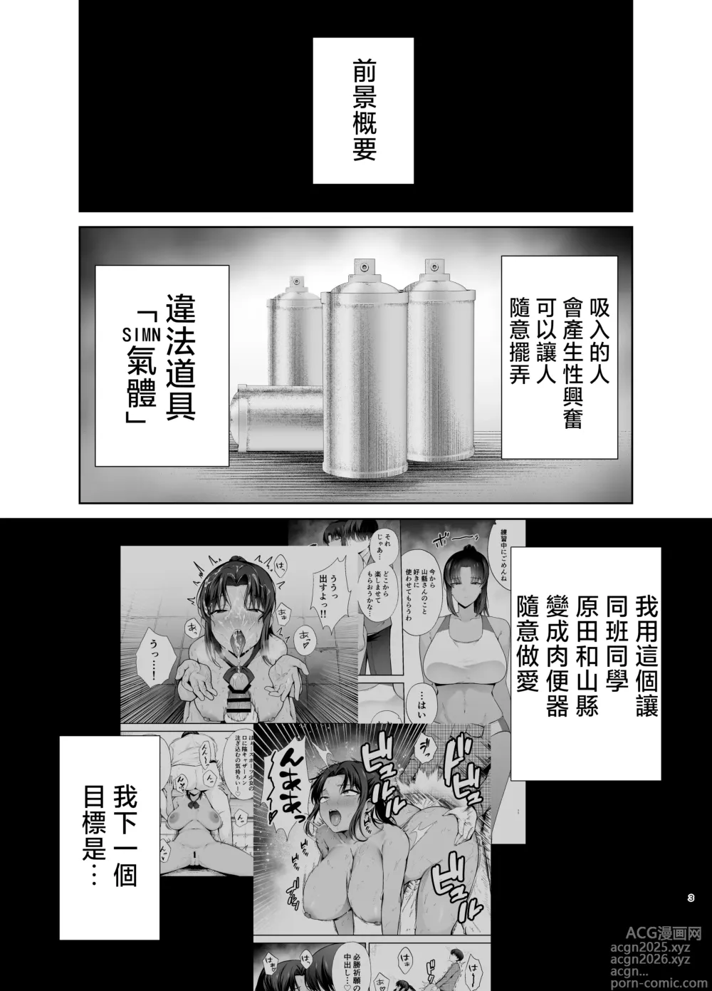 Page 2 of doujinshi Fukujuu Kyoushitsu 3 Sennou Gas de Classmate ni Yaritai Houdai