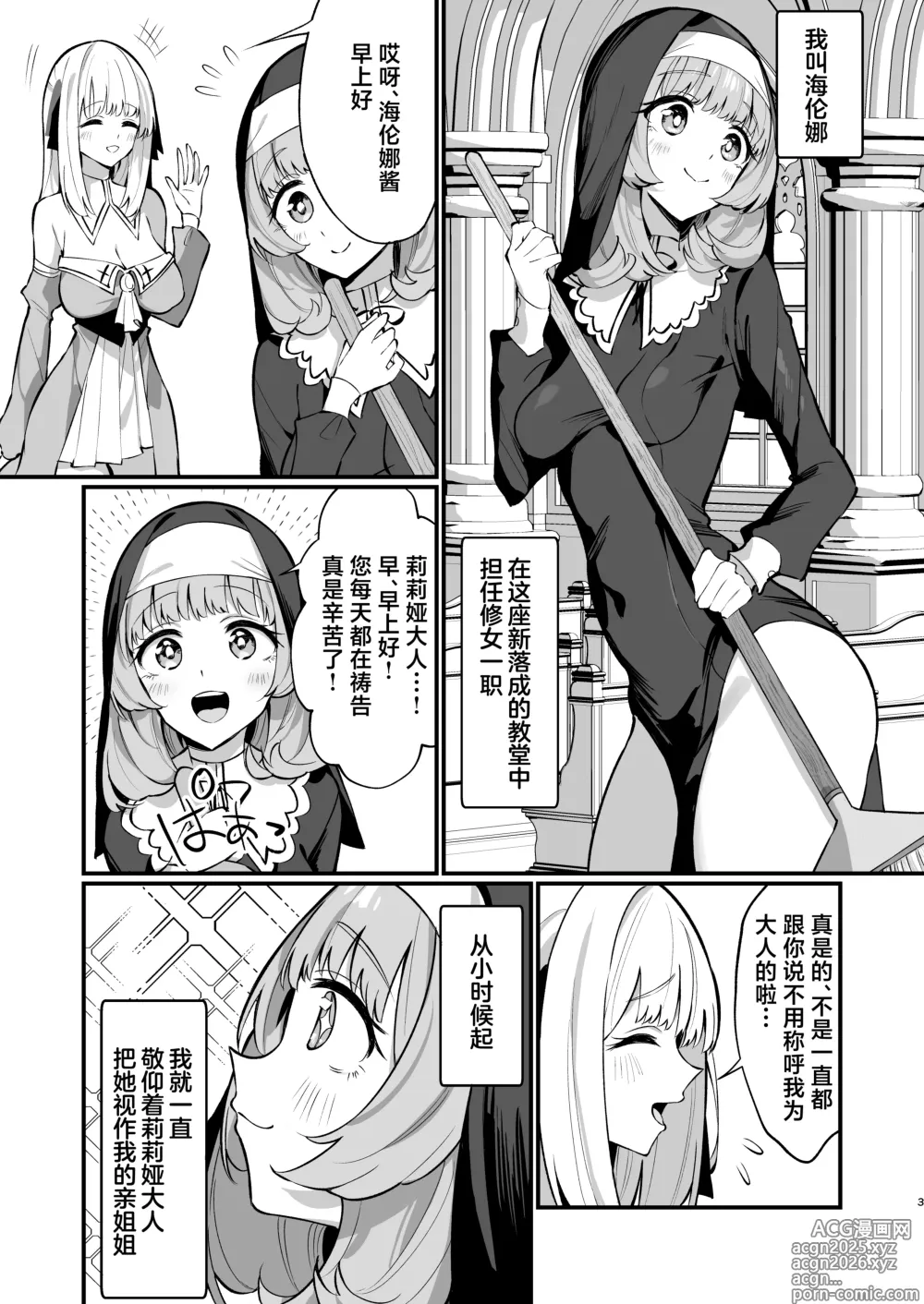 Page 3 of doujinshi 清纯修女完全败北。~侵犯无知修女直至她只会凭借本能发情交配~ (decensored)