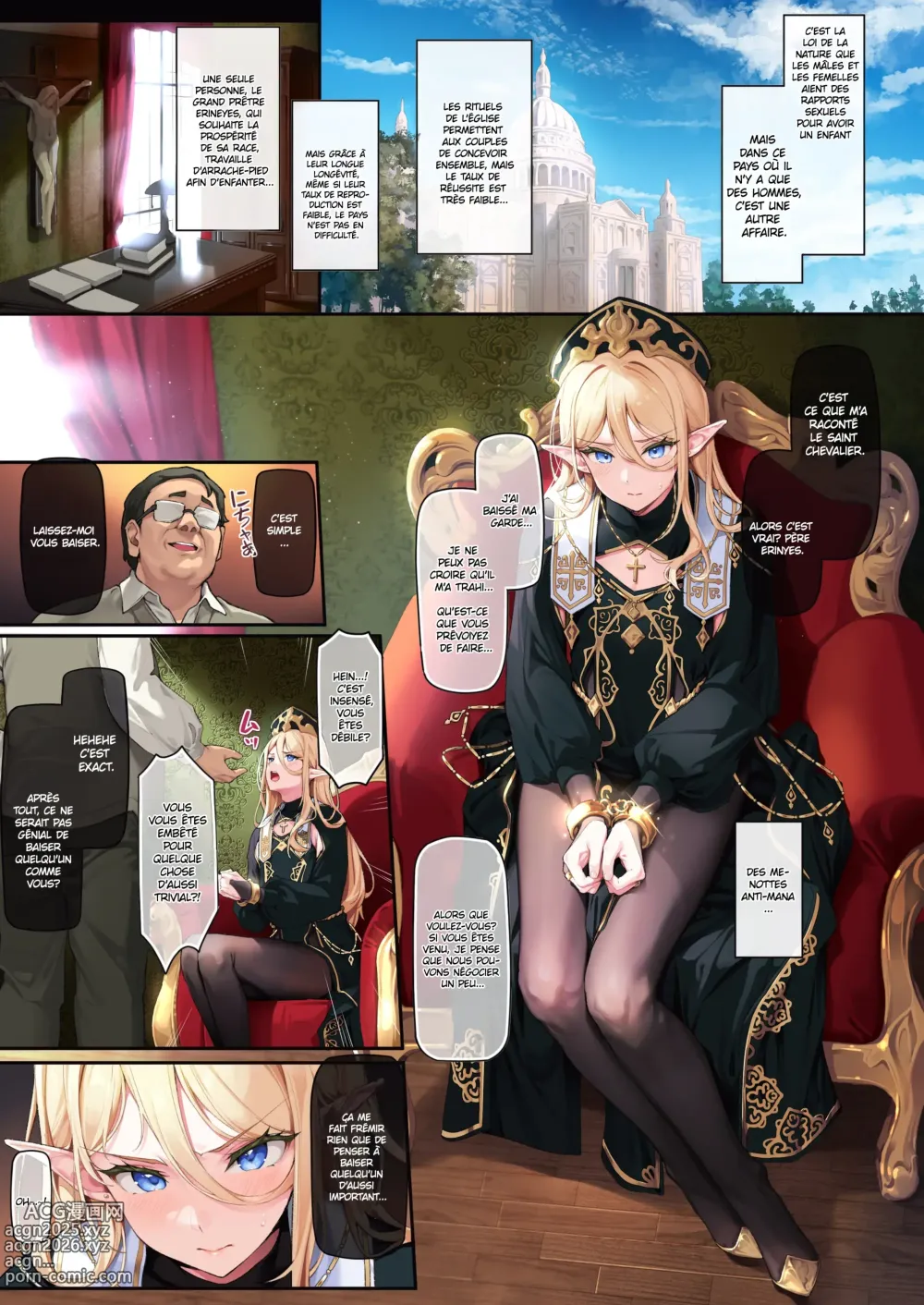Page 3 of doujinshi Isekai Otokonoko Mesu Danshi Shisai Kan Ochi Seijoku Jutai _ piégé dans un autre monde Prêtre sacré déchu et conception divine humiliée (decensored)
