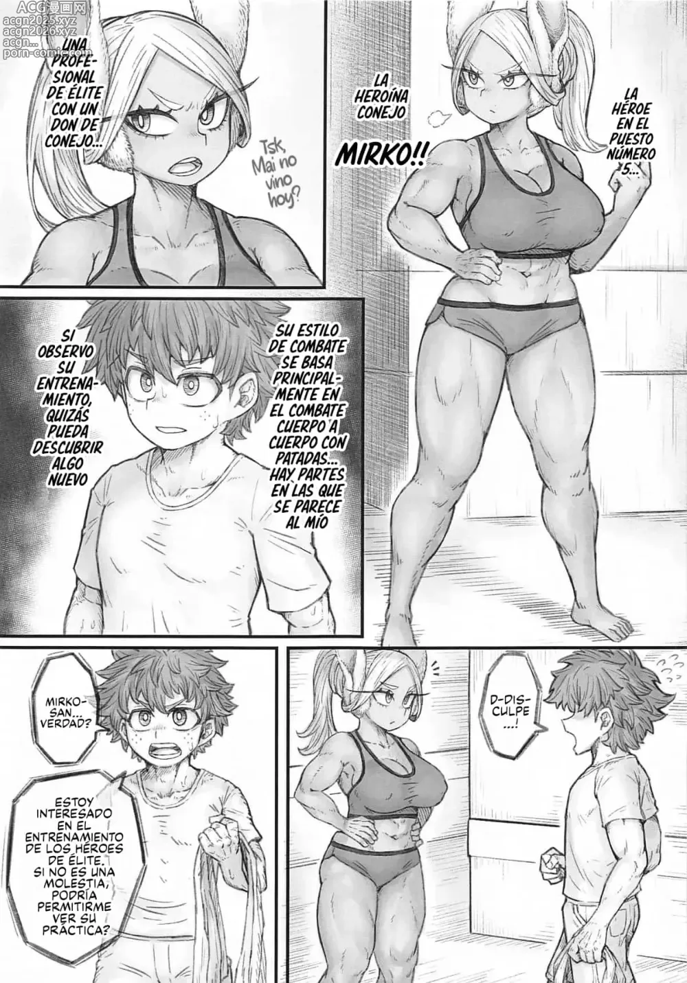 Page 4 of doujinshi ENTRENAMIENTO MUSCULAR DE UNA MIRKO EN CELO
