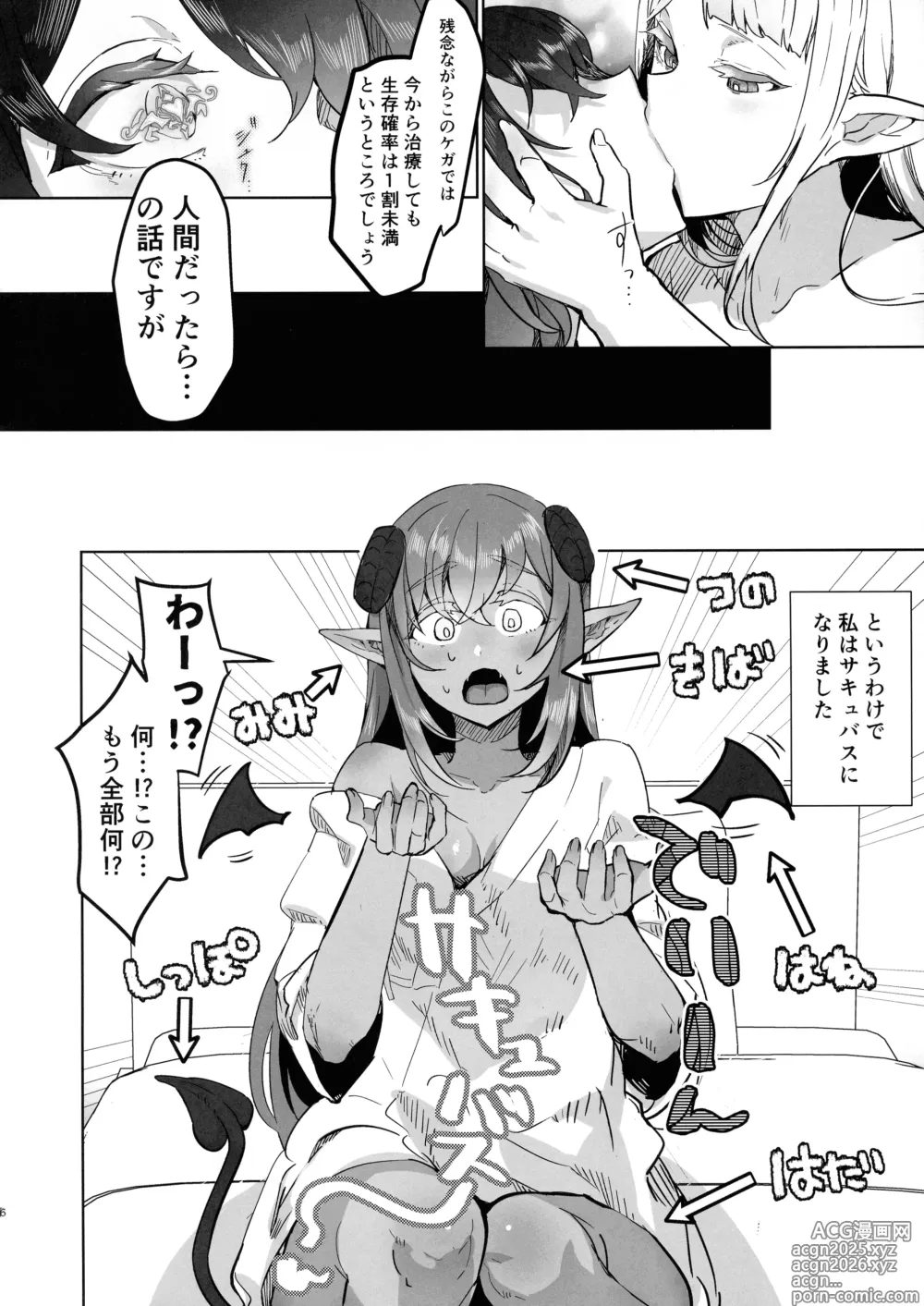 Page 5 of doujinshi Futanari Chiryo Succubus Clinic 0 ~Succubus Kenshuu Choukyou Hen~