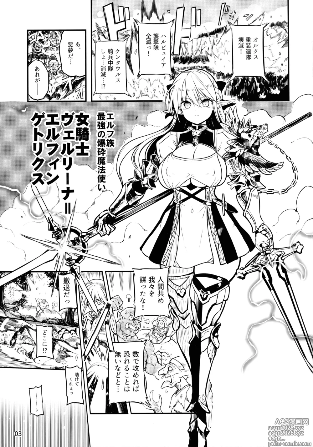 Page 3 of doujinshi Futanari Elf Onna Kishi Vairina Ryoujoku Sakusei Kangoku