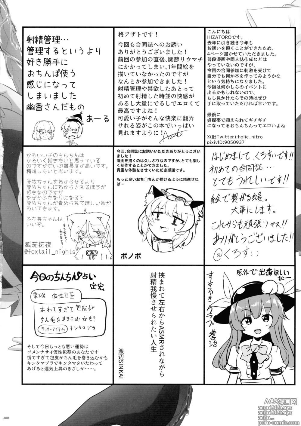 Page 379 of doujinshi Touhou Futanari Shaseikanri Goudou-shi