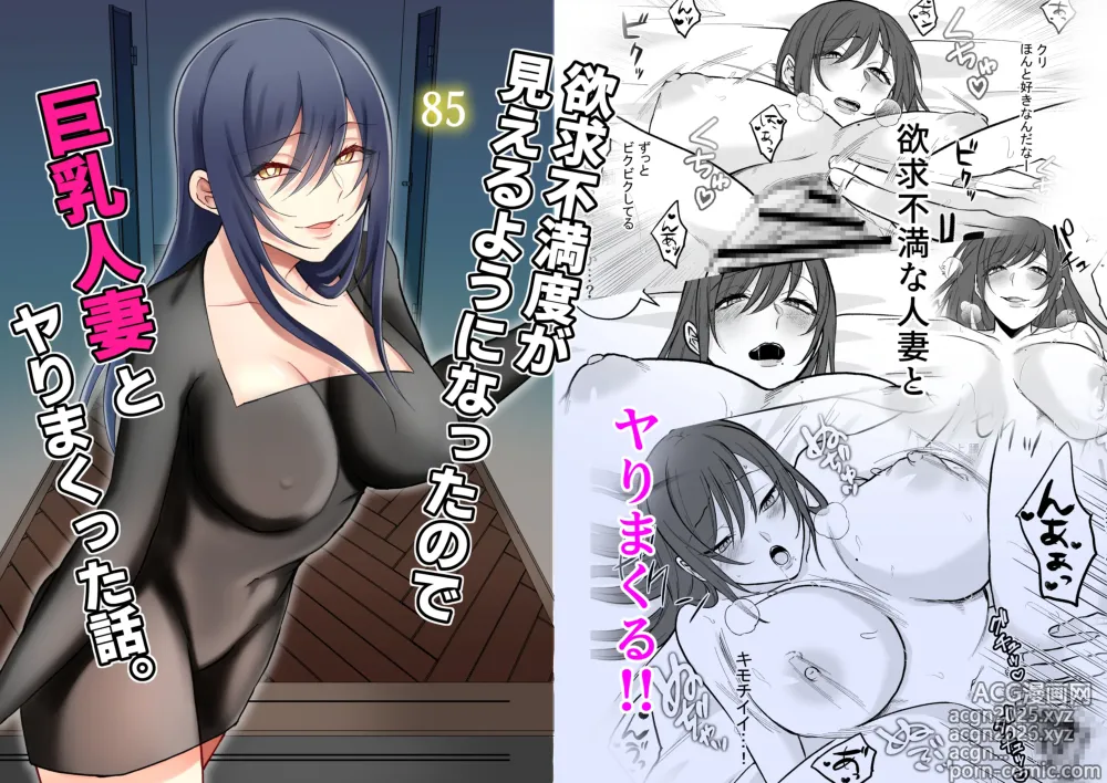 Page 1 of doujinshi Yokkyuu Fumando ga Mieru You ni Natta no de Kyonyuu Hitozuma to Yarimakutta Hanashi.