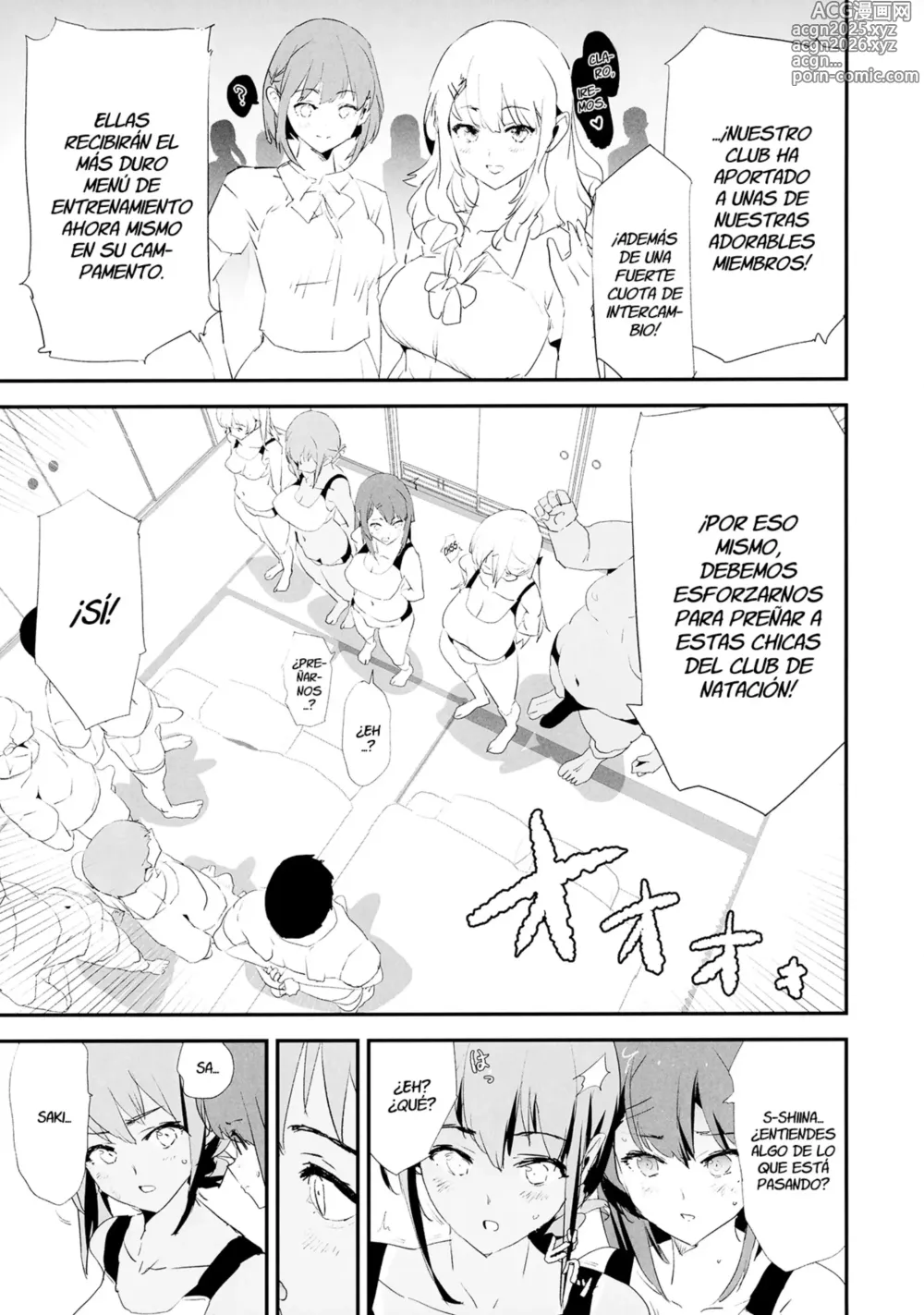 Page 4 of doujinshi Watashi-tachi no Onaho Koukan Gasshuku Ichinichime! + Omake Paper (decensored)