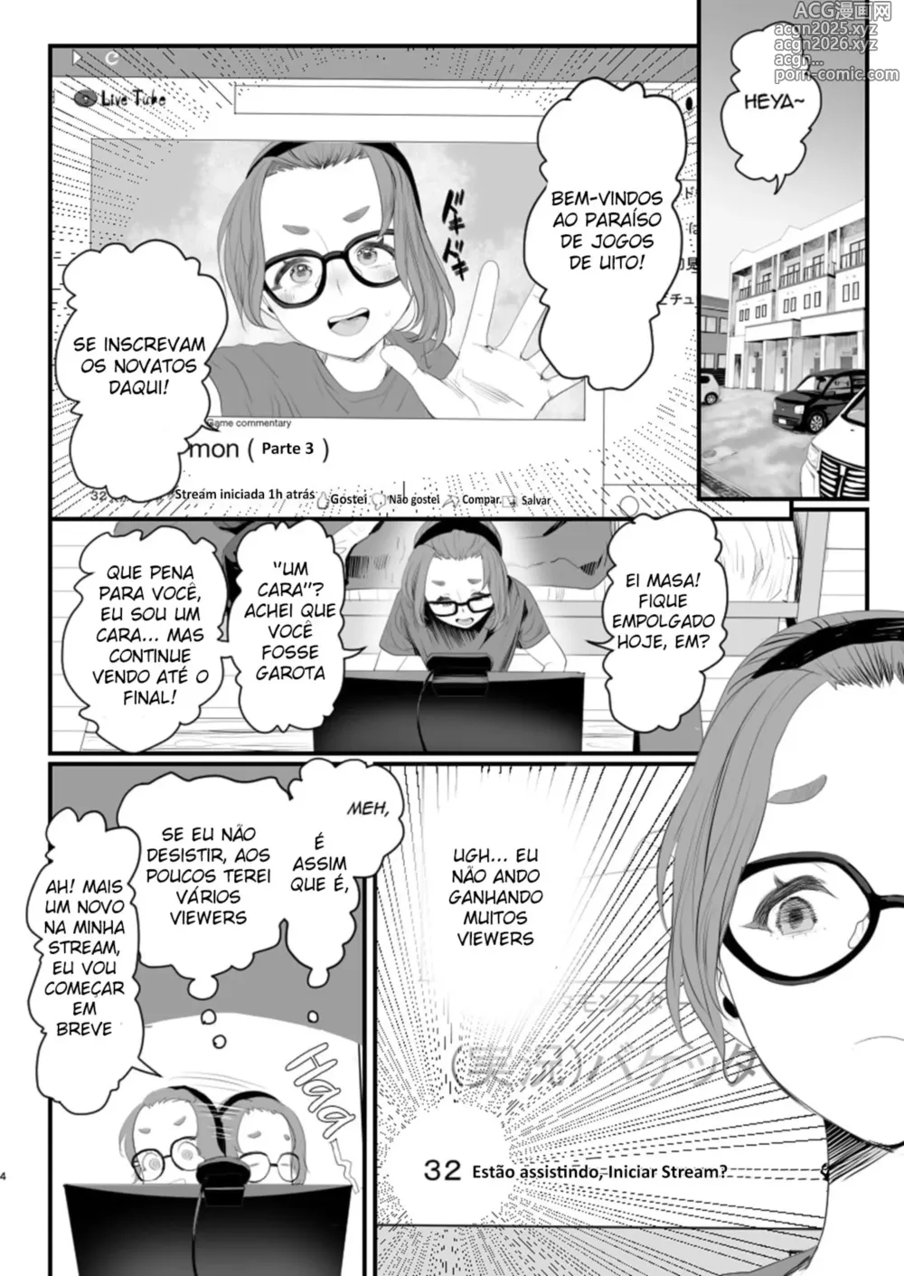 Page 4 of doujinshi Otokonoko Haishinsha Nagesen ni Noserarete Hamerarechaimashita