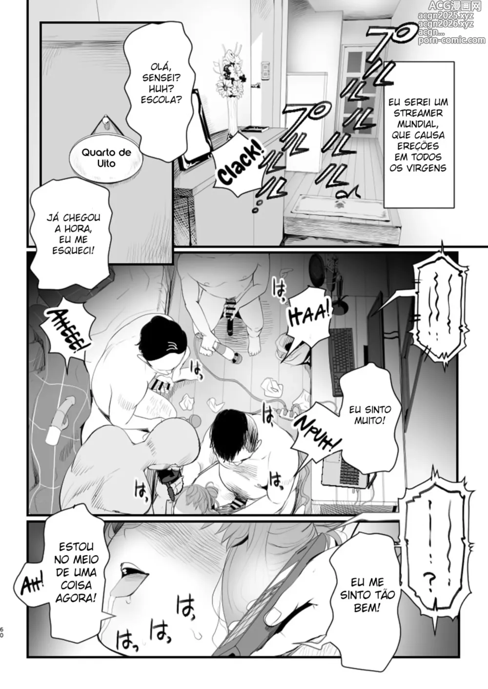Page 60 of doujinshi Otokonoko Haishinsha Nagesen ni Noserarete Hamerarechaimashita
