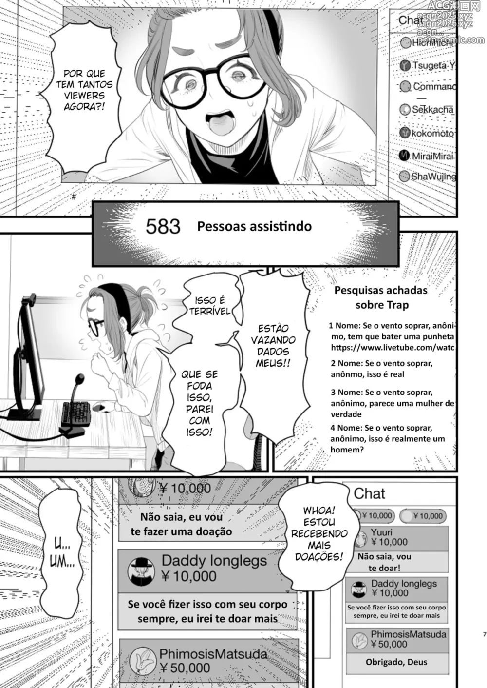 Page 7 of doujinshi Otokonoko Haishinsha Nagesen ni Noserarete Hamerarechaimashita