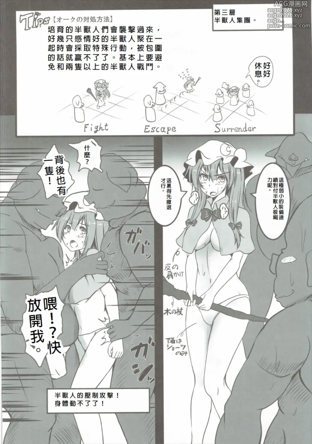 Page 17 of doujinshi Patchouli ga Ero Dungeon de Hidoi Me ni Au Hon