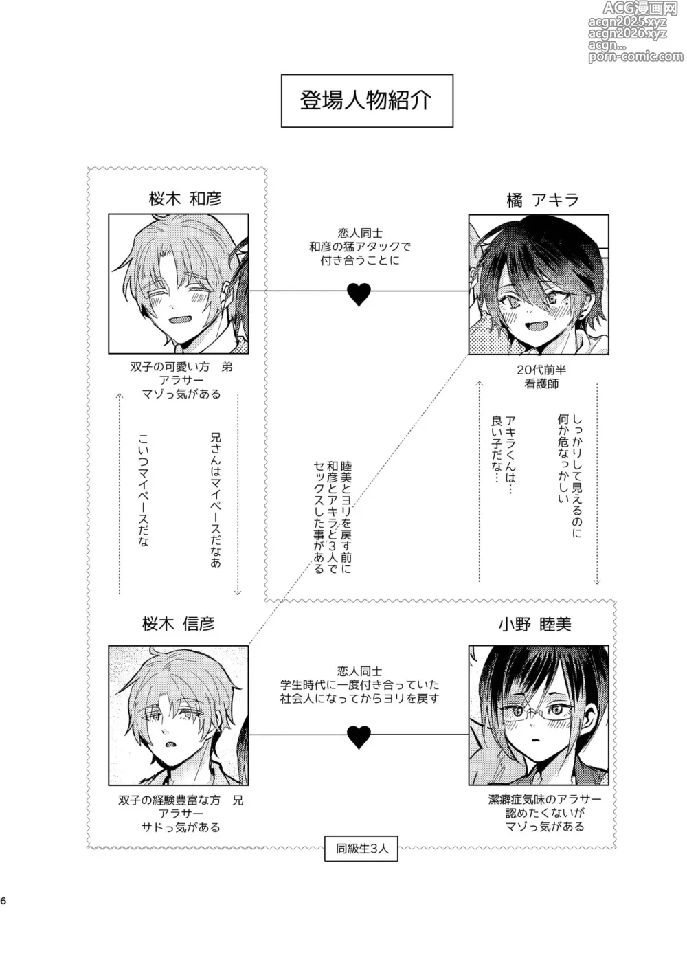Page 6 of doujinshi Junjou Immoral ~Nonke datta Boku ni Kareshi ga Dekite 4P Suru Koto ni Natta Ken~