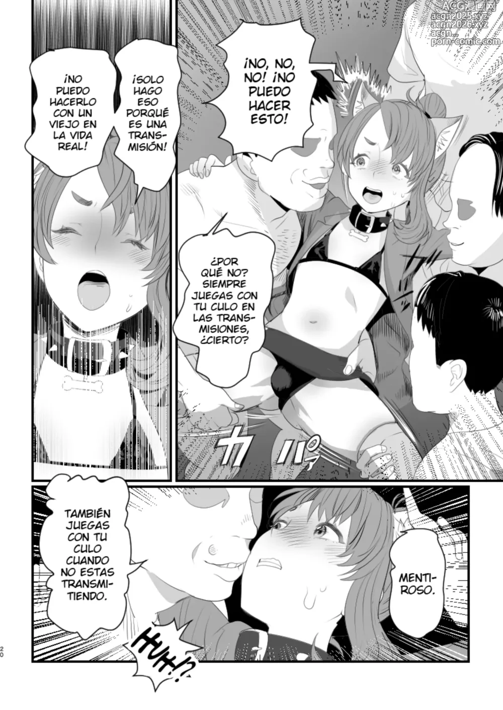 Page 20 of doujinshi Otokonoko Haishinsha Nagesen ni Noserarete Hamerarechaimashita