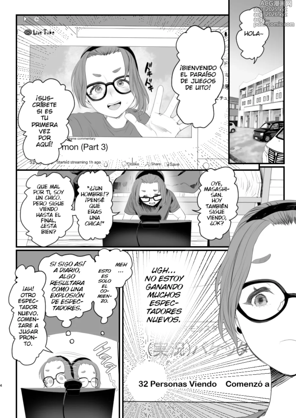 Page 4 of doujinshi Otokonoko Haishinsha Nagesen ni Noserarete Hamerarechaimashita