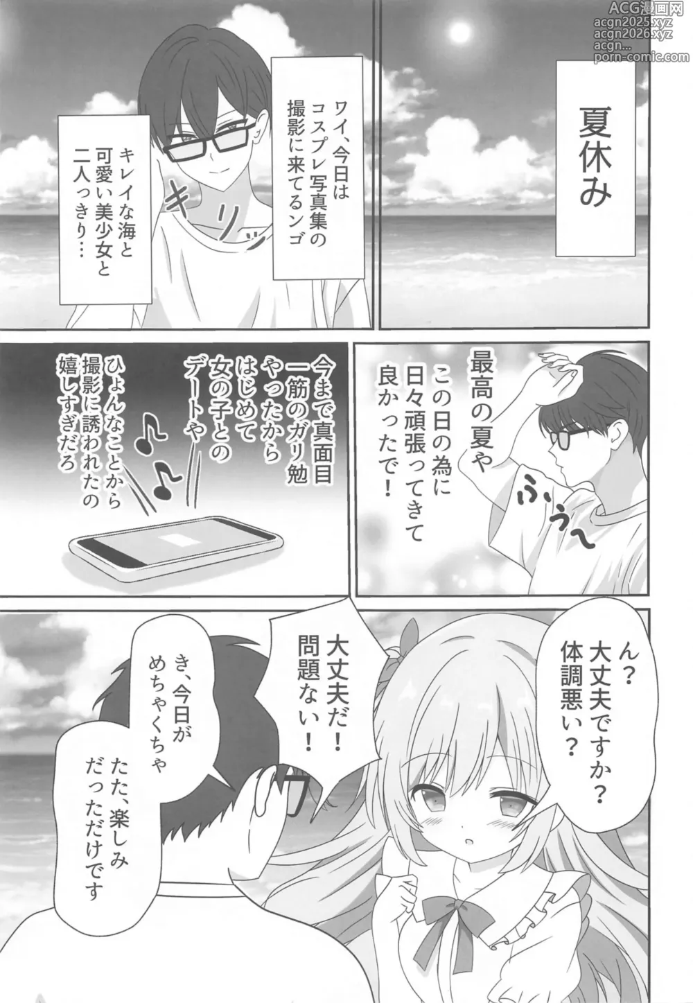 Page 2 of doujinshi Itadaki Cosplayer Aqua to Nakayoku Shiyo Hen