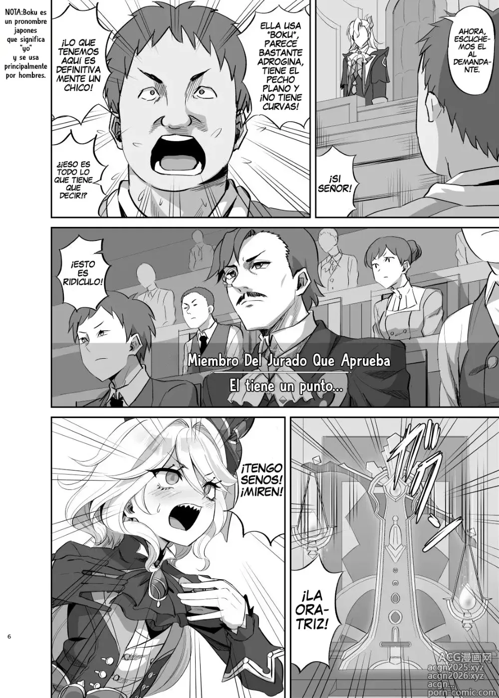 Page 5 of doujinshi ¡No Soy Un Chico! ~El Juicio de la Arconte Hydro Sospechosa de Ser Hombre~