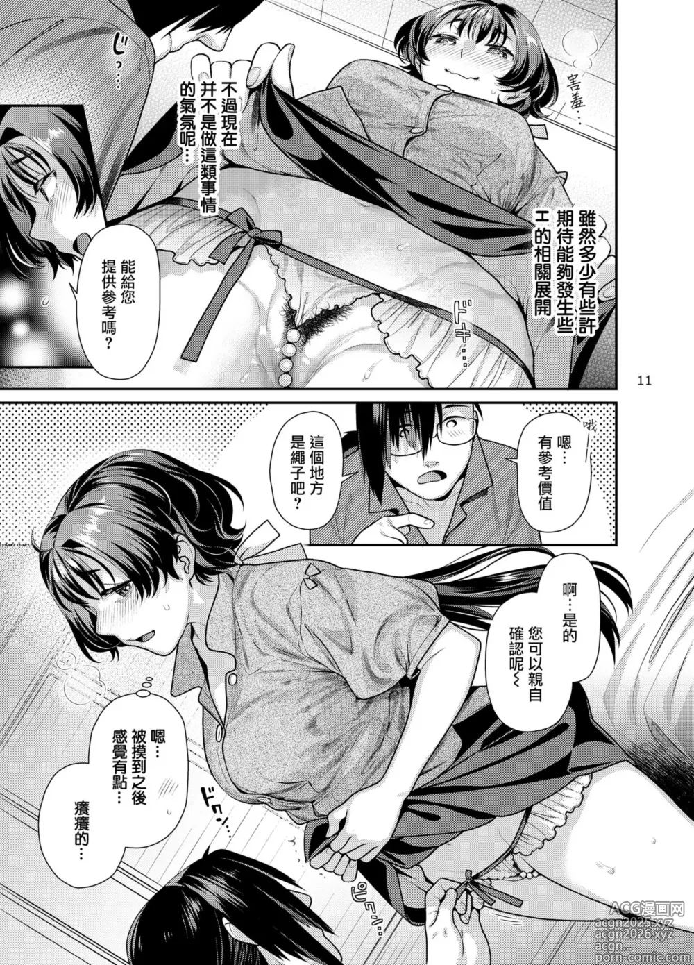 Page 12 of doujinshi Seiyoku Tsuyotsuyo Joshi to Okute Eromangaka-san no Ecchi Sketch