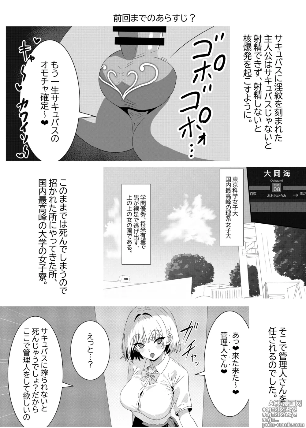 Page 2 of doujinshi Succubus Jogakuryou no Kanrinin-san Shippo Onaho