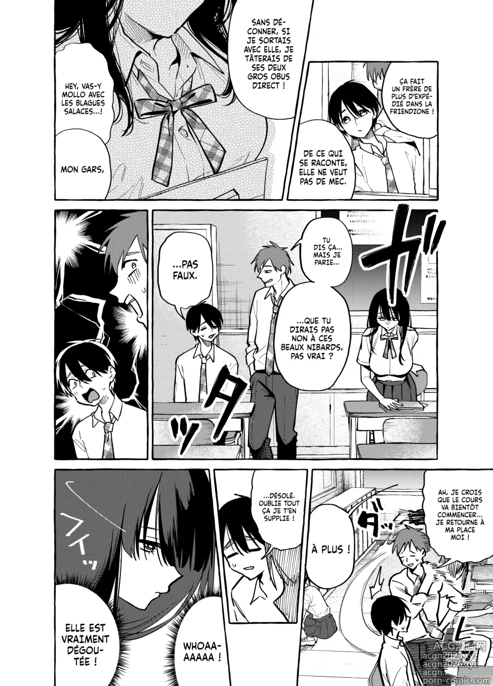 Page 4 of doujinshi Tonari no Seki no Mamiya-san - Mamiya shows off her boobs.