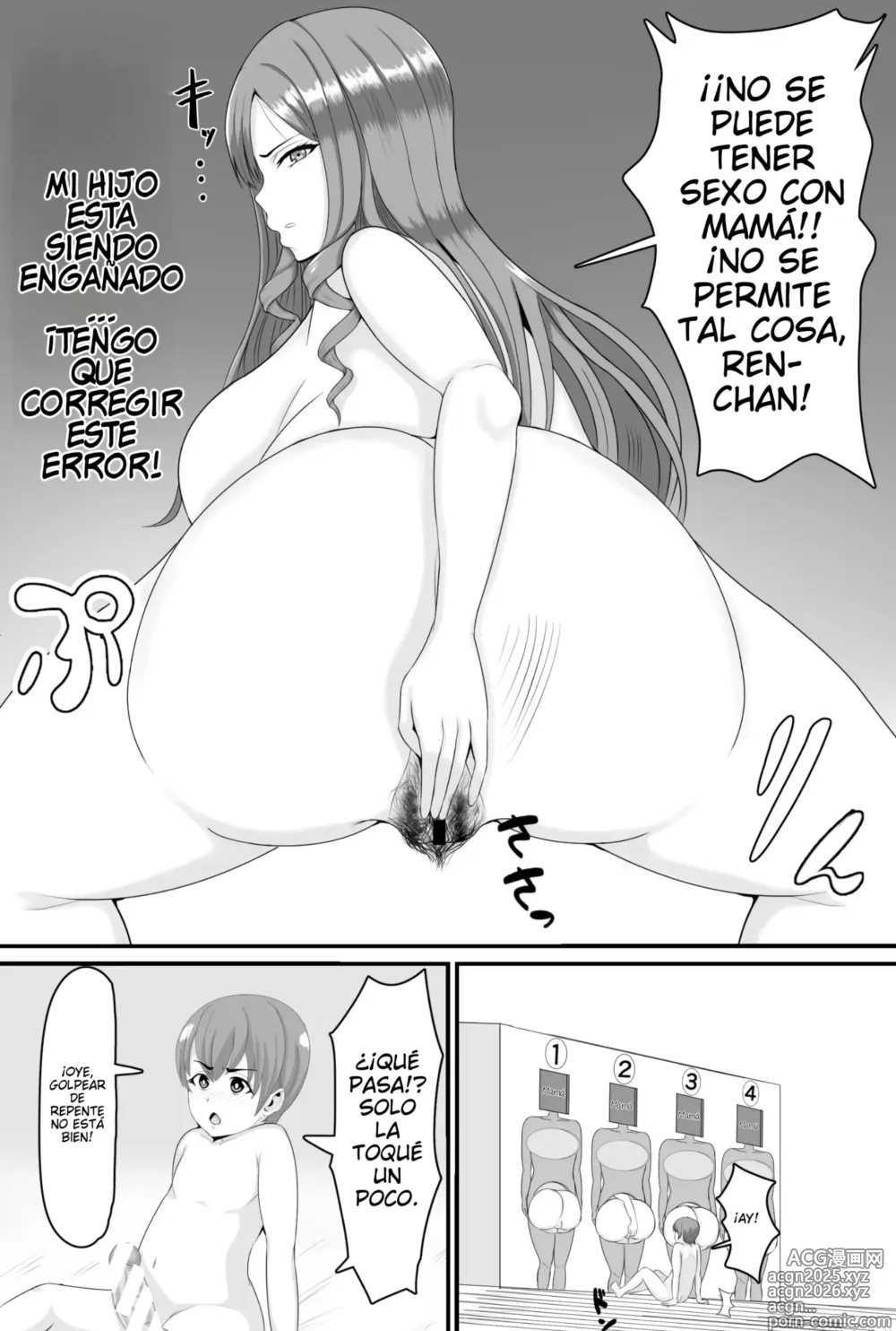 Page 35 of doujinshi Si quieres ayudar a una mamá de grandes tetas y culo Grande, intenta adivinar su cuerpo desnudo