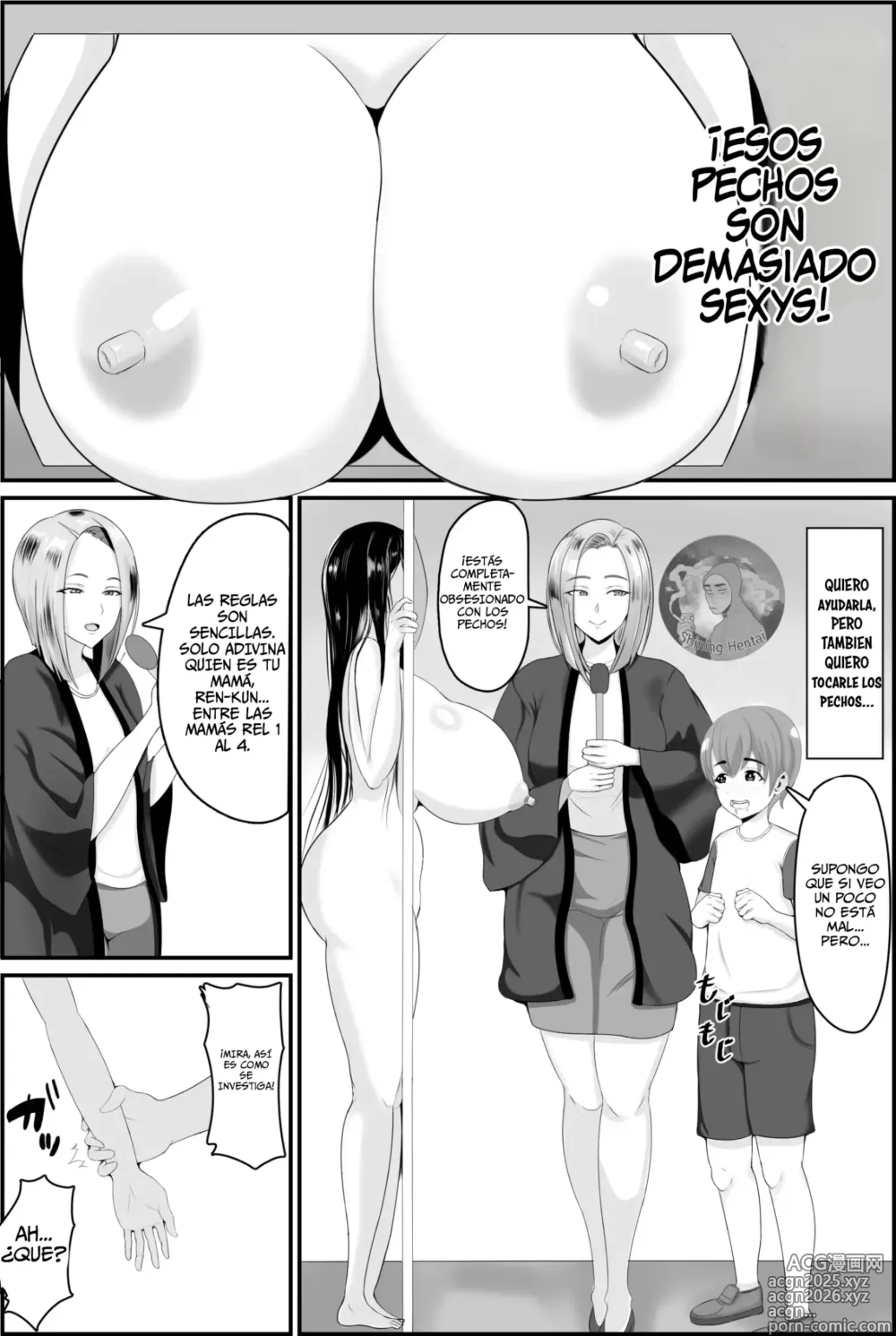 Page 9 of doujinshi Si quieres ayudar a una mamá de grandes tetas y culo Grande, intenta adivinar su cuerpo desnudo