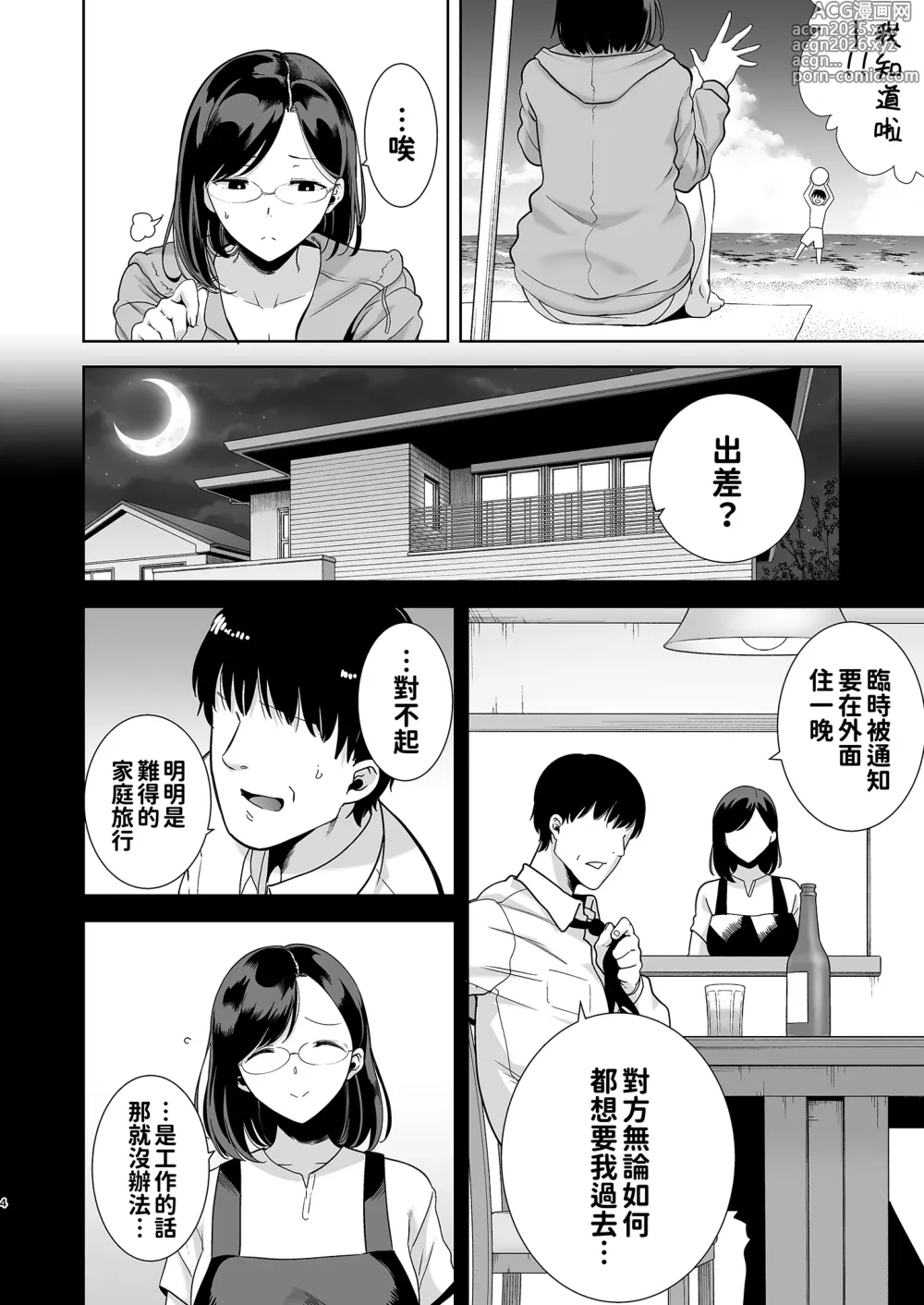 Page 4 of doujinshi 夏妻1+2 与旅店的陌生男子搭讪而堕落的妻子（眼镜版）
