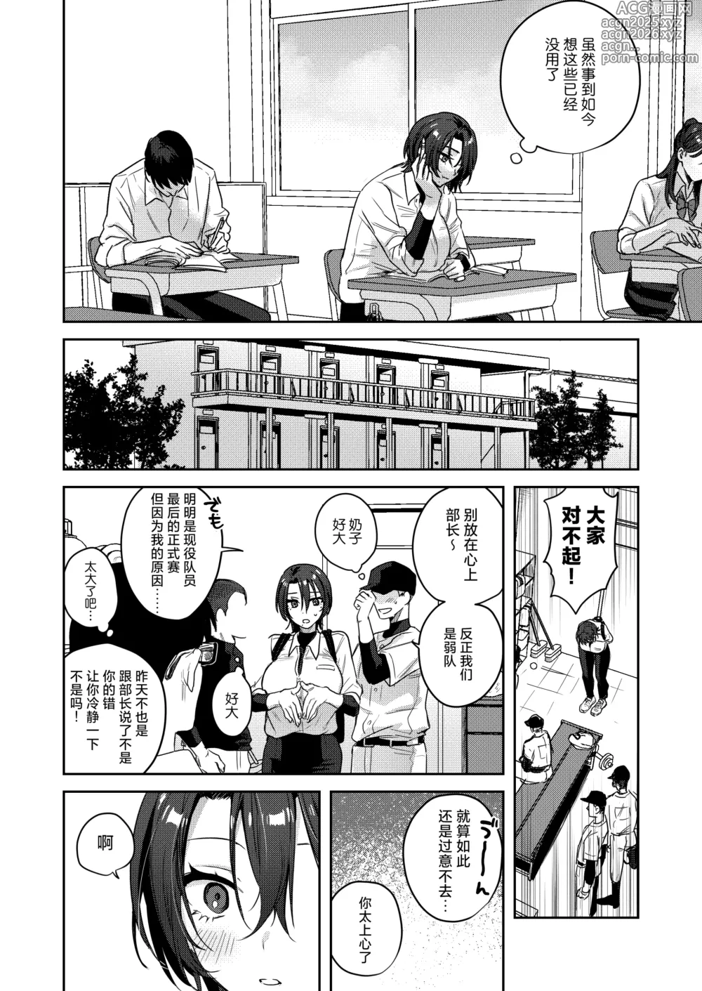 Page 10 of doujinshi Yakyuu-bu Buchou wa Onnanoko -Onanie Daisuki TS Kyonyuu Buchou ni Renzoku