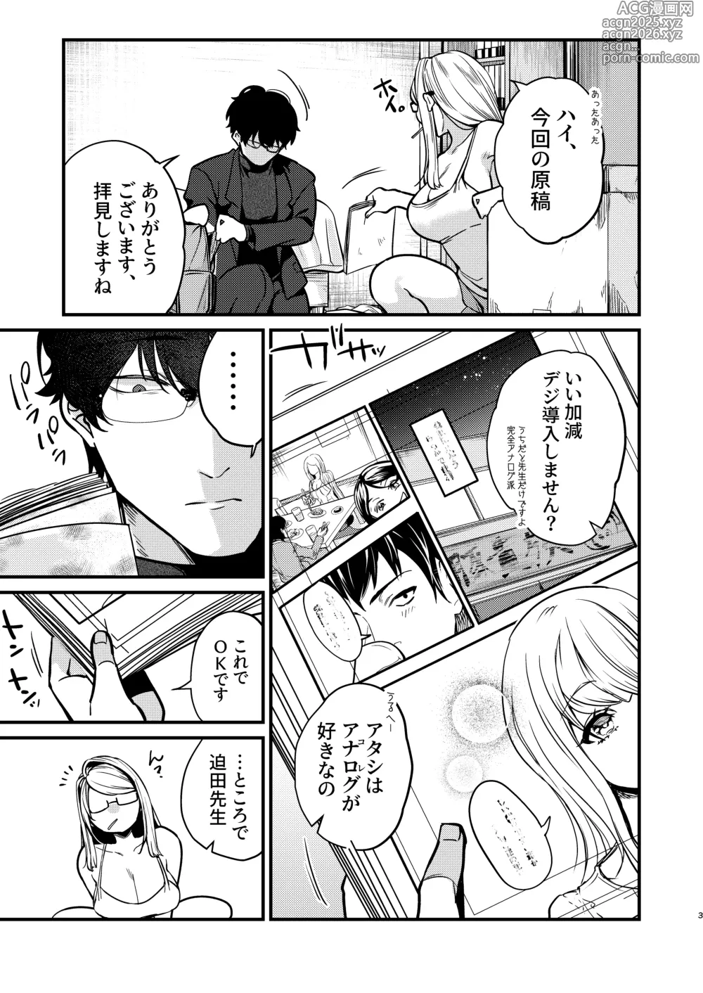 Page 4 of doujinshi Ero Mangaka san to Henshū kun