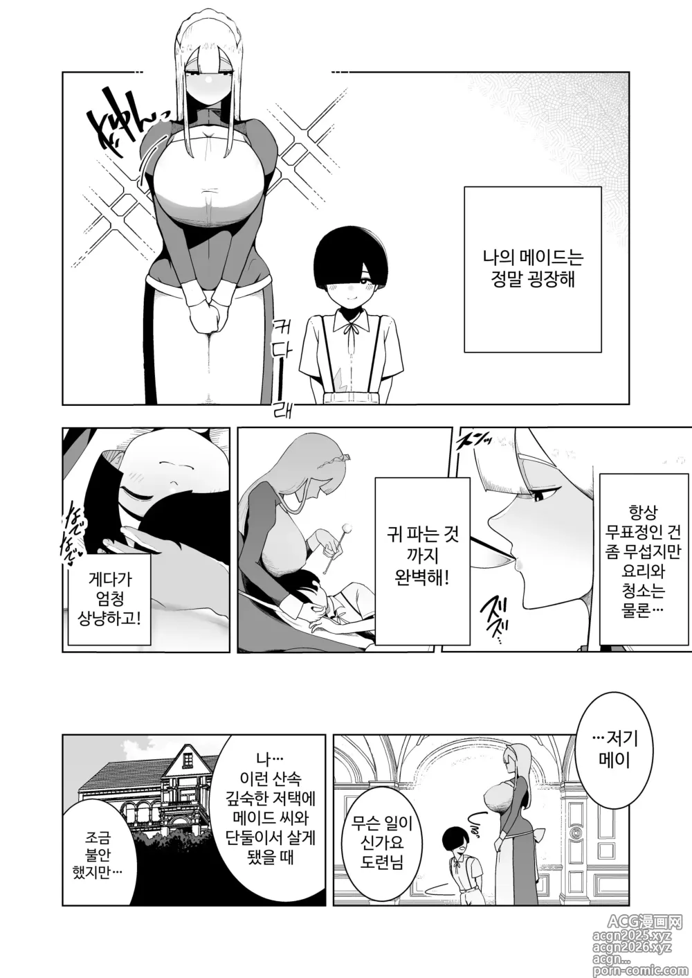 Page 3 of doujinshi Kyonyuu Muhyoujou Deka Maid ni Muchi na Boku wa Nanika Sareteru.
