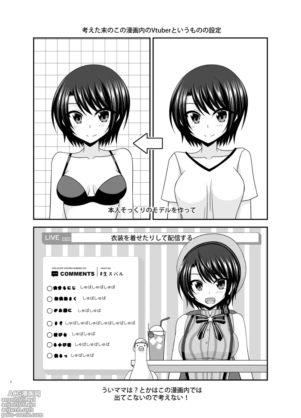 Page 3 of doujinshi Massage-ten de Seibetsu o Machigaerarete Mesu ni Sareta Vtuber Soushuuhen + Haishin Gamen no Mukougawa