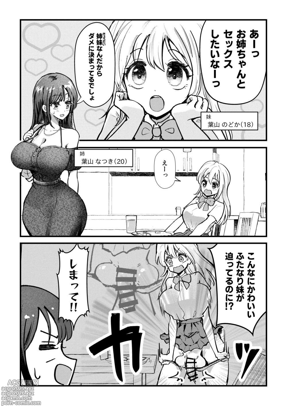 Page 2 of doujinshi ふたなり妹が大好きなお姉ちゃんを睡眠○する話
