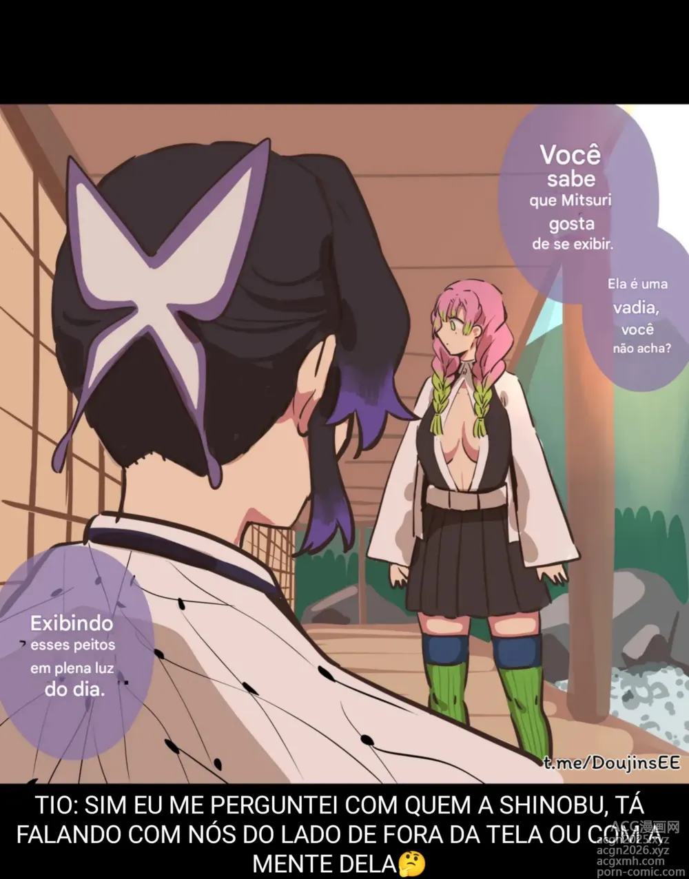 Page 1 of doujinshi Shinobu Kochō A Pervertida Escondida Da Zorra Parte 1&2 Completo