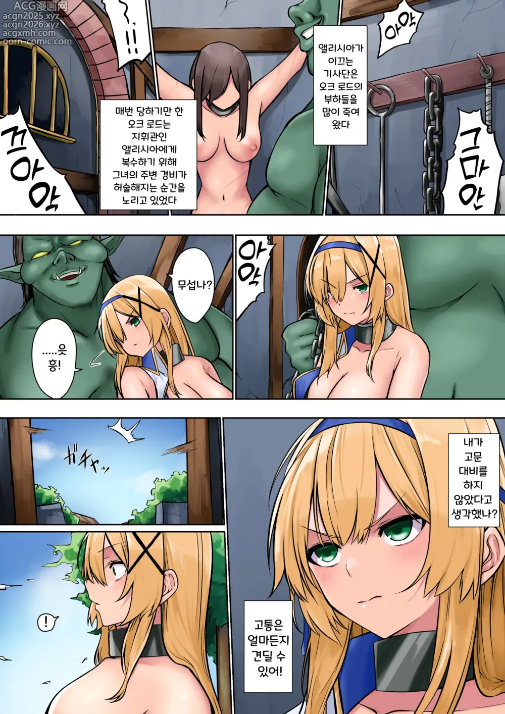 Page 3 of doujinshi 공주 기사 앨리시아의 시련 - 오크 님은 공주 기사를 사역마로 삼고 싶어 하신다