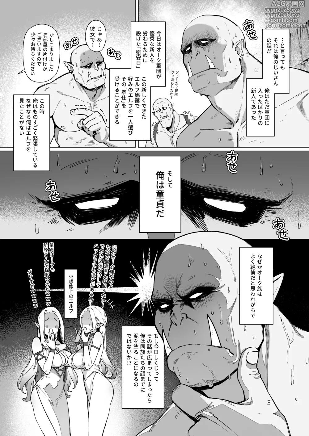 Page 3 of doujinshi 妖精娼館 3号室レイシー ~黒肌エルフを指名した童貞オーク~