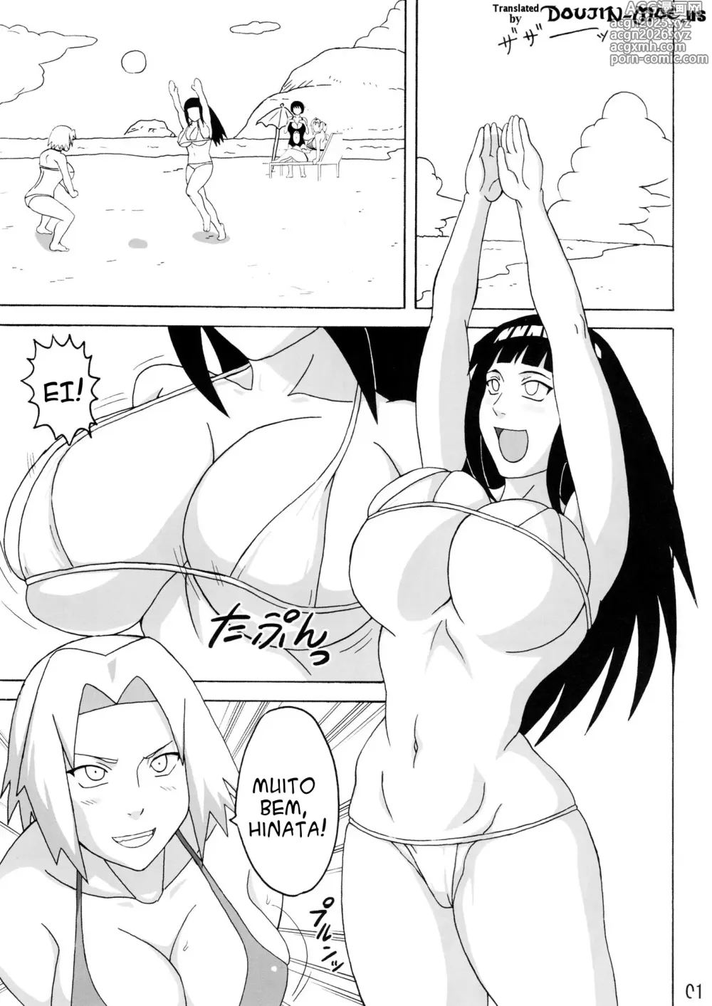 Page 2 of doujinshi Konoha Girls In The Beach Portugues reescrito