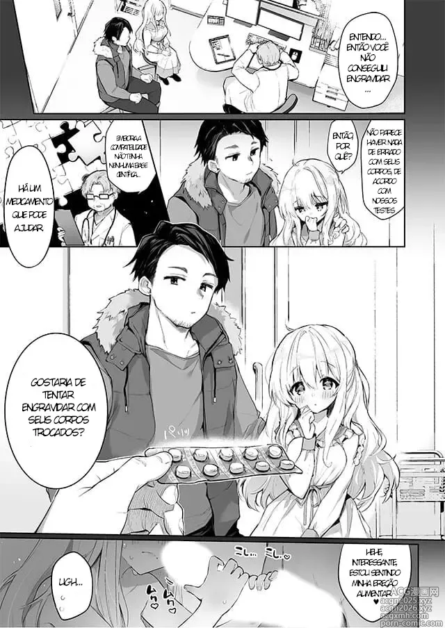 Page 1 of doujinshi sexo com troca de corpos entre marido e mulher para fazer bebês!