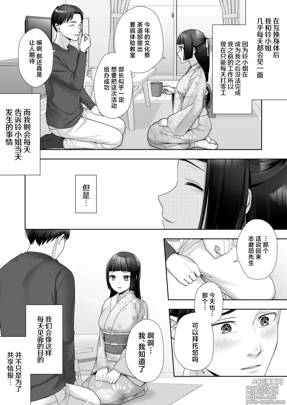 Page 8 of doujinshi Wafuu Seiso na Ano Musume ga Irekawatta Ore no Karada de Otoko no Seiyoku ni Dohamari Suru Nante...