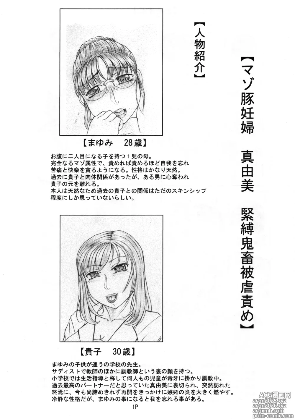 Page 3 of doujinshi Mazo buta ninpu Mayumi kinbaku kichiku higyaku seme