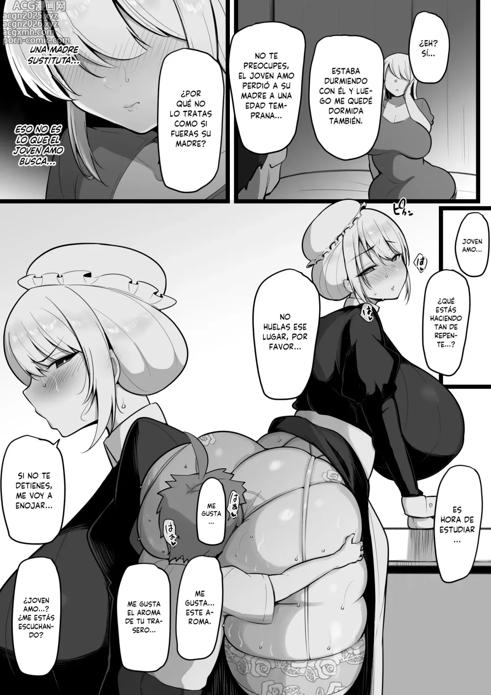 Page 34 of doujinshi ¡No Hay Manera de que Alguien Como yo Caiga Ante un Joven Amo Fracasado Cuyo Único Mérito es Tener un Pene Impresionante!