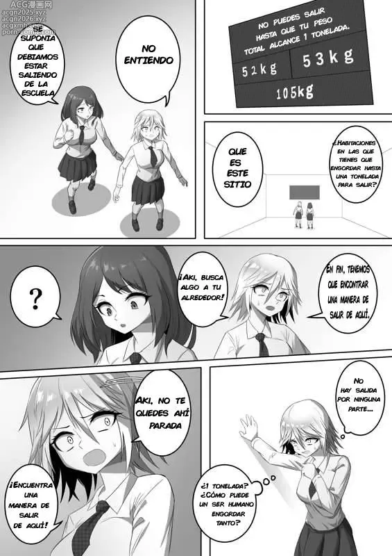 Page 1 of doujinshi Rooms you have to fatten up to 1 ton to get out