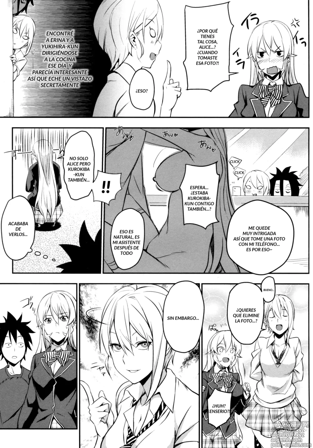 Page 31 of doujinshi Secret Recipe, (Erina Nakiri, Alice Nakiri, Hisako Arato) colección en español.