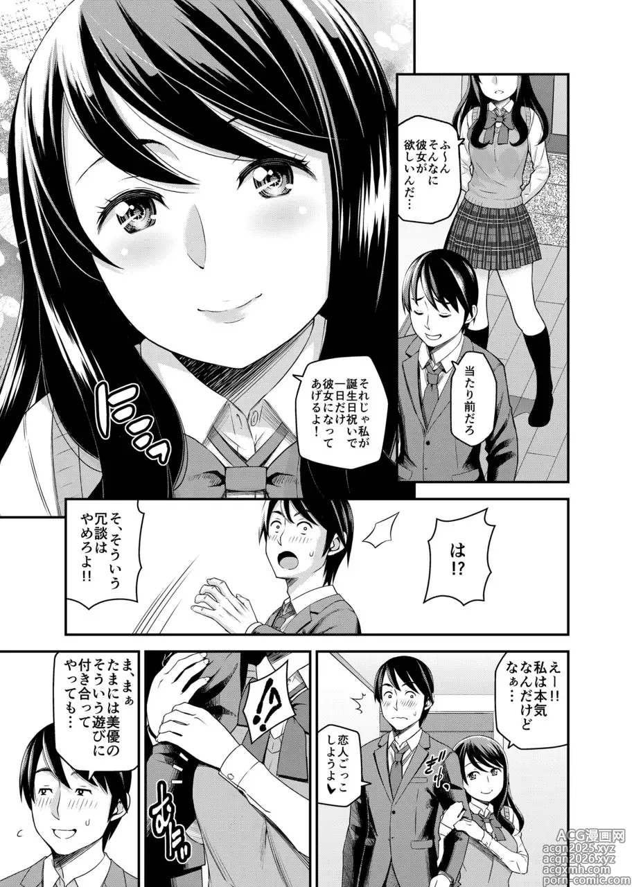 Page 4 of doujinshi 1-Nichi Gentei Kanojo Kawaii Gimai to Gachi Koubi.