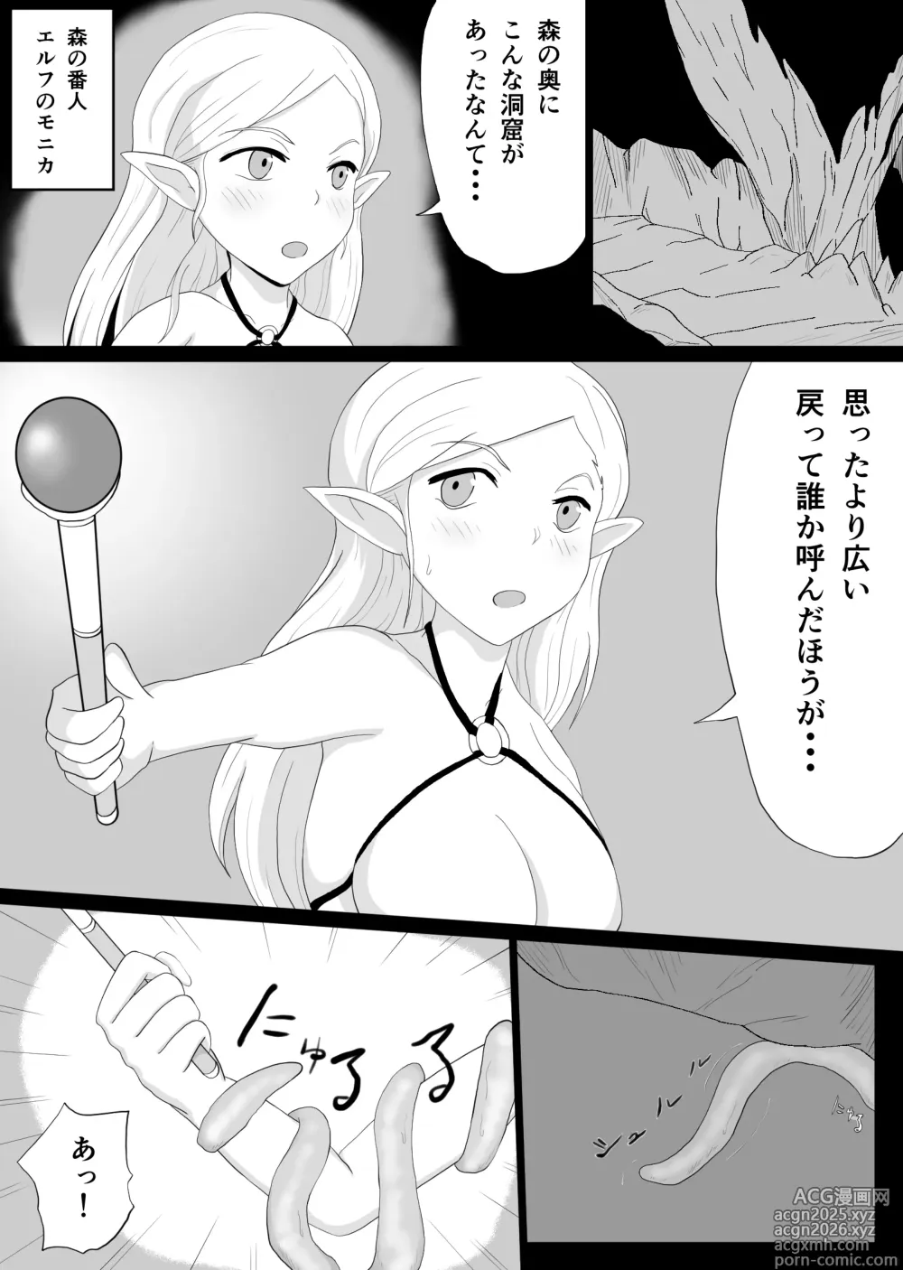 Page 3 of doujinshi Shokushu ni Otosareru Elf
