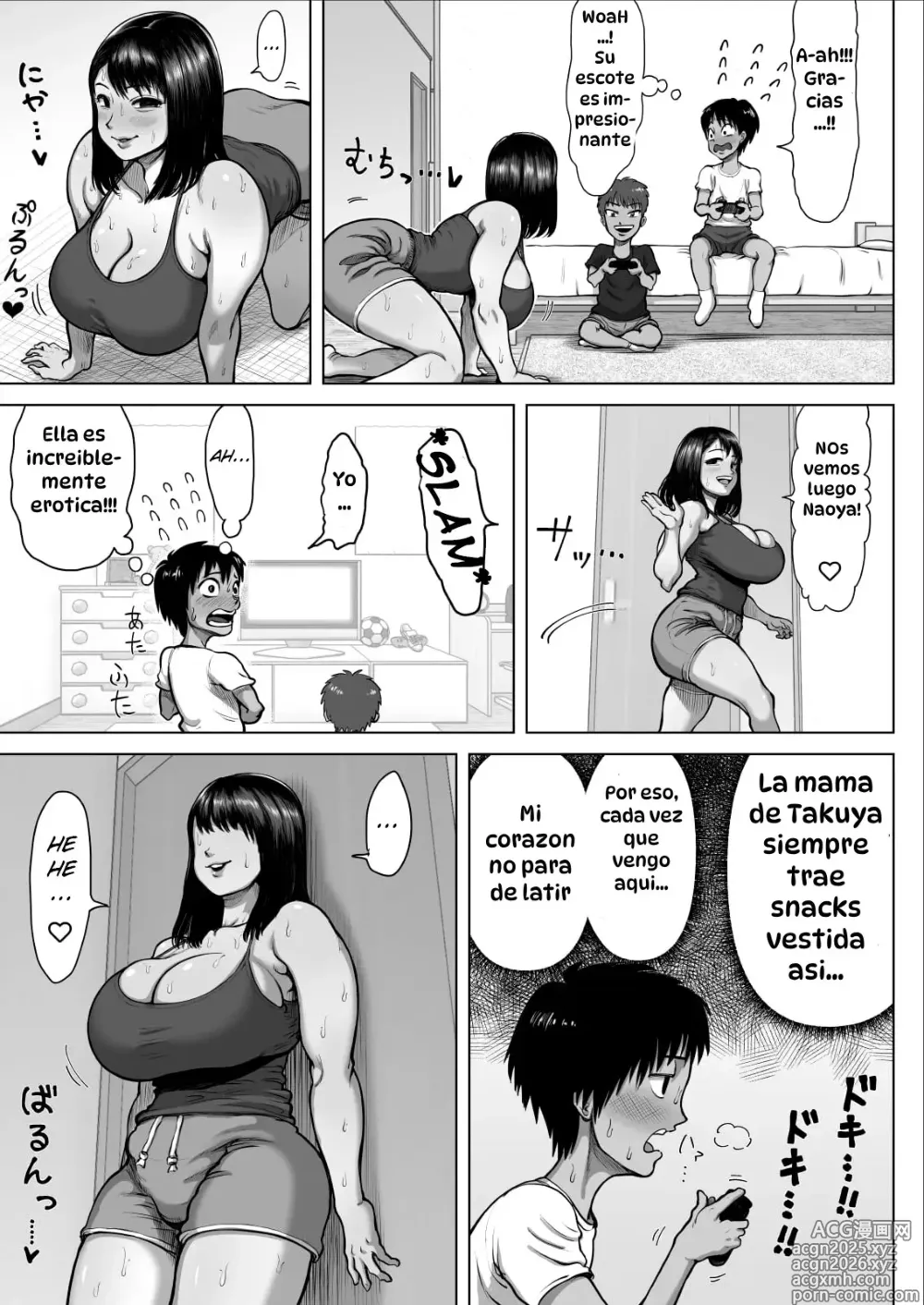 Page 5 of doujinshi Tomodachi no Mama ga Bakunyuu sugite...｜La Madre de mi Amigo Tiene unos Pechos Enormes...